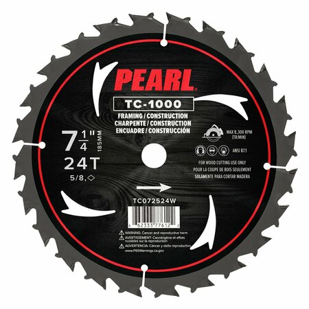 PEARL Carbide Tooth Wood Blade 7-1/4 in. 24T 5/8 in. DM TC072524W